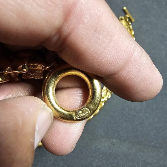 Givenchy Vintage Necklace Collar Gold Tone Heavy Chunky Chain Runway Signed 80s - Picture 5 of 7